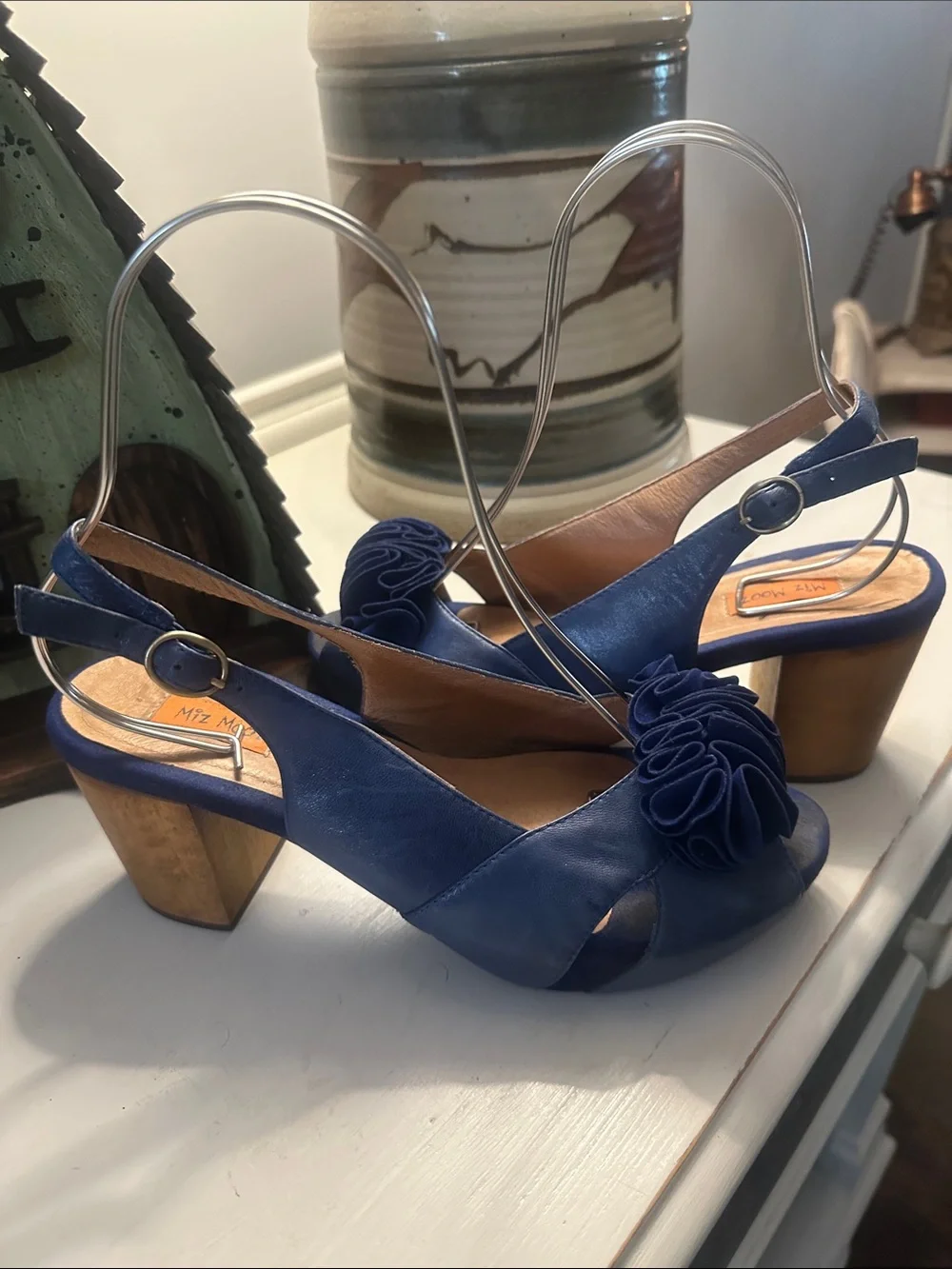 Miz Mooz Viola Blue Slingback Heels size 9